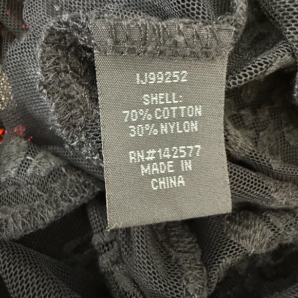 Black Sheer Lace Duster Kimono Cardigan Cotton Fairy Witchy Grunge Women’s Large - Picture 6 of 12